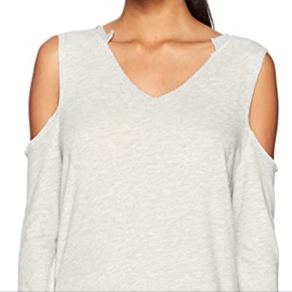 Pam & Gela Cold Shoulder Thumbhole Sweatshirt - Picture 2 of 5